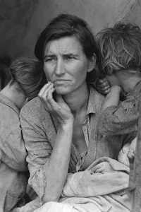 Dorothea Lange. Migrant Mother, Florence Owens Thompson, Nipomo, California, 1936. This photograph hangs in the Library of Congress, Washington, D.C.