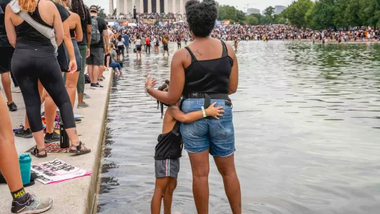 RAYNA ZEMEL. quiet moment of hope: Get Your Knee Off Our Necks Rally, Washington DC, August 28, 2020