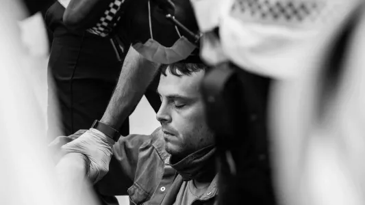 sam davis. Animal and climate justice protestor being arrested outside Barclays Bank, London 2020